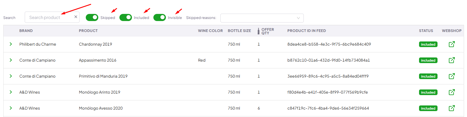 Product list